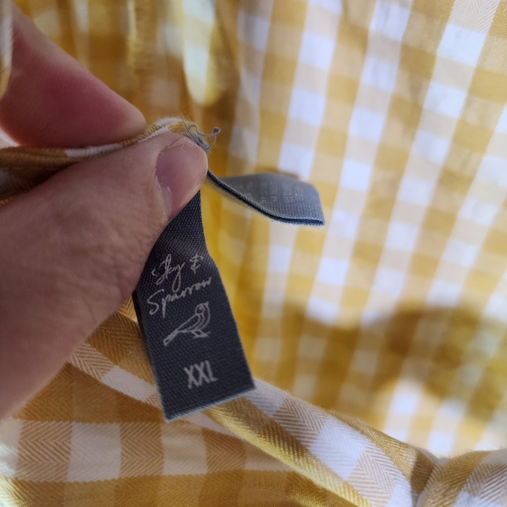 Sky And Sparrow Yellow Gingham Tie Back Mini Dress Size XXL - Picture 2 of 13